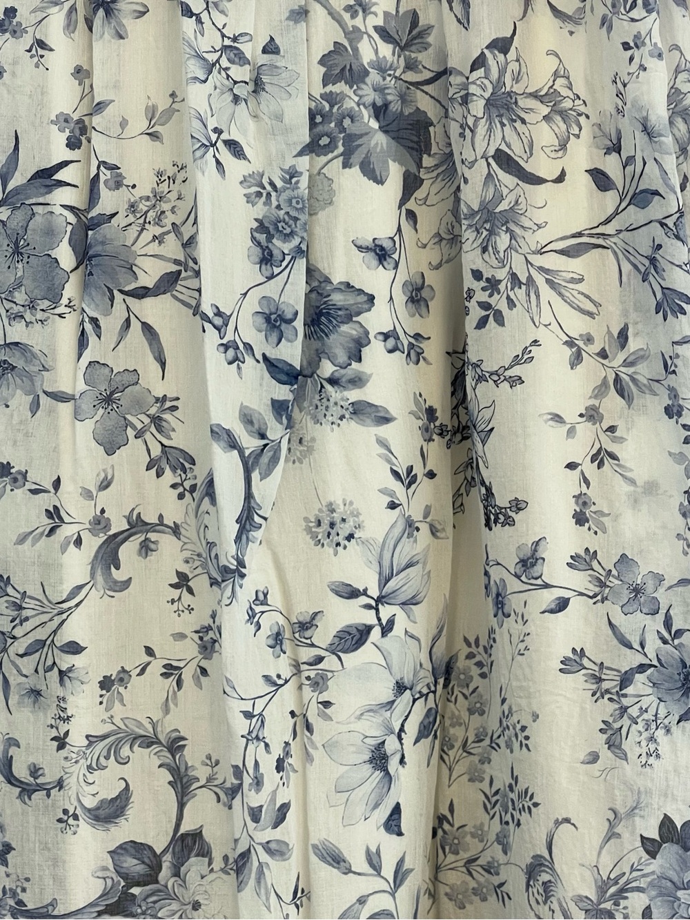 Boho Chic CottageCore Feminine Women's White Blue Floral Tiered Maxi Skirt XL - Picture 5 of 15